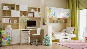 Детская комната Флёр (Белый/корпус Клен) в Брянске - bryansk.katalogmebeli.com | фото