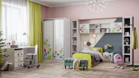 Детская комната Флер (Белый/корпус Выбеленное дерево) в Брянске - bryansk.katalogmebeli.com | фото