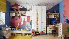 Детская комната Клаксон без машинок (Белый/корпус Клен) в Брянске - bryansk.katalogmebeli.com | фото