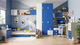 Детская комната Скай (Синий/Белый/корпус Клен) в Брянске - bryansk.katalogmebeli.com | фото