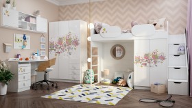 Детская комната Совушки (Белый/корпус Выбеленное дерево) в Брянске - bryansk.katalogmebeli.com | фото