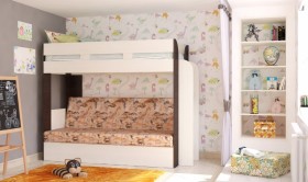 Кровать с диваном 75 Карамель Атлант (Венге Магия /Сосна Карелия/Савана) в Брянске - bryansk.katalogmebeli.com | фото