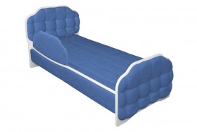 Кровать 160 Атлет 29 Синий (мягкий бортик) в Брянске - bryansk.katalogmebeli.com | фото