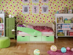Кровать Бабочки 2,0м (Салатовый металлик) в Брянске - bryansk.katalogmebeli.com | фото
