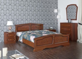 Кровать Елена из массива сосны 1200*2000 Орех в Брянске - bryansk.katalogmebeli.com | фото