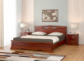 Кровать Карина-7 из массива сосны 1400*2000 Орех в Брянске - bryansk.katalogmebeli.com | фото