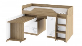 Кровать комбинированная «Оксфорд» (Ривьера/Белый с рисунком) в Брянске - bryansk.katalogmebeli.com | фото 3