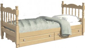 Кровать одинарная Аленка из массива сосны 800*1890 Сосна в Брянске - bryansk.katalogmebeli.com | фото 1