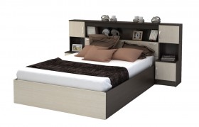 Кровать с прикроватным блоком КР 552 Спальня Basya (венге/белфорт) в Брянске - bryansk.katalogmebeli.com | фото