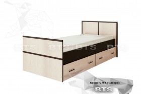 Кровать Сакура с настилом и ящиками 0,9 (Венге/Лоредо) в Брянске - bryansk.katalogmebeli.com | фото