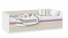 Кровать «Сканди» с 2 ящиками Дуб Гарден/Белый/Лиловый в Брянске - bryansk.katalogmebeli.com | фото