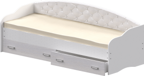 Кровать Софа-7 с мягкой спинкой (800х1900) Белый в Брянске - bryansk.katalogmebeli.com | фото