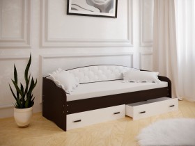 Кровать Софа-8 с мягкой спинкой (900х2000) Венге/ Белый в Брянске - bryansk.katalogmebeli.com | фото