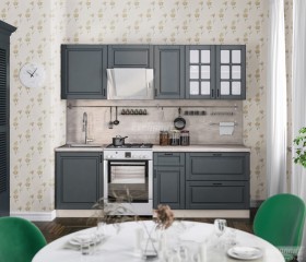 Кухня Регина 24 2,4 м (Серый матовый/Белый) в Брянске - bryansk.katalogmebeli.com | фото
