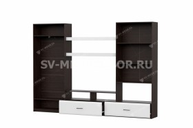 Мебель для гостиной МГС 7 Исполнение 1 Дуб Венге/Белый глянец в Брянске - bryansk.katalogmebeli.com | фото