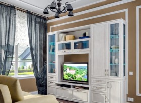Модульная гостиная Флоренция (Дуб Сонома белый) в Брянске - bryansk.katalogmebeli.com | фото