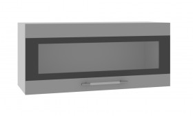 Норд ШВГС 800 Шкаф верхний горизонтальный со стеклом (Софт черный/корпус Белый) в Брянске - bryansk.katalogmebeli.com | фото