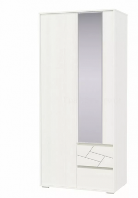 Шкаф 2-х дверный с ящиками Аделина 1000 Рамух белый в Брянске - bryansk.katalogmebeli.com | фото