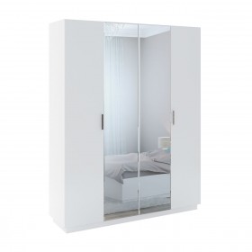 Шкаф с зер. 4 двери М22 Спальня Тиффани (белый текстурный) в Брянске - bryansk.katalogmebeli.com | фото