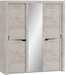 Шкаф трехдверный Соренто с раздвижными дверями Дуб бонифаций/Кофе структурный матовый в Брянске - bryansk.katalogmebeli.com | фото 1