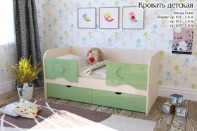 Соня Кровать детская 2 ящика 1.8 Зеленый глянец в Брянске - bryansk.katalogmebeli.com | фото