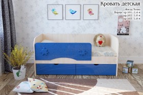Техно Кровать детская 2 ящика 1.6 Синий глянец в Брянске - bryansk.katalogmebeli.com | фото